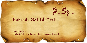 Heksch Szilárd névjegykártya
